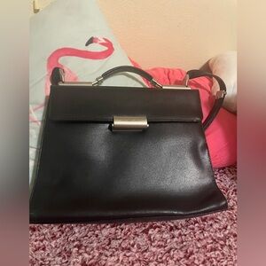 Sophisticated Black Leather Satchel